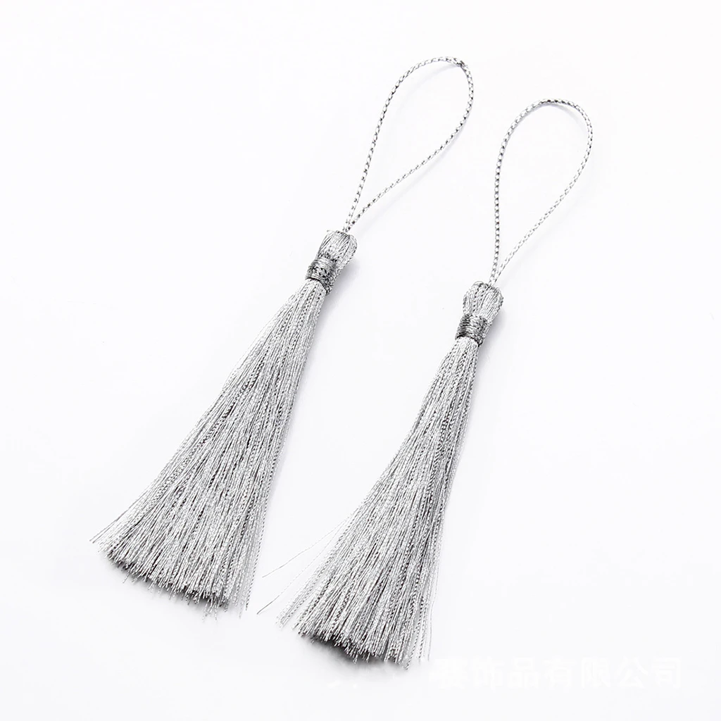 30x Silk Floss Bookmark Tassels &Cord Loop For Jewelry Making Souvenir Craft