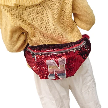 

2020 New Summer Fashion Women Kids Girls Sequins Bum Chest Bag Fanny Pack Waist Money Belt Pouch Wallet Glitter Cute