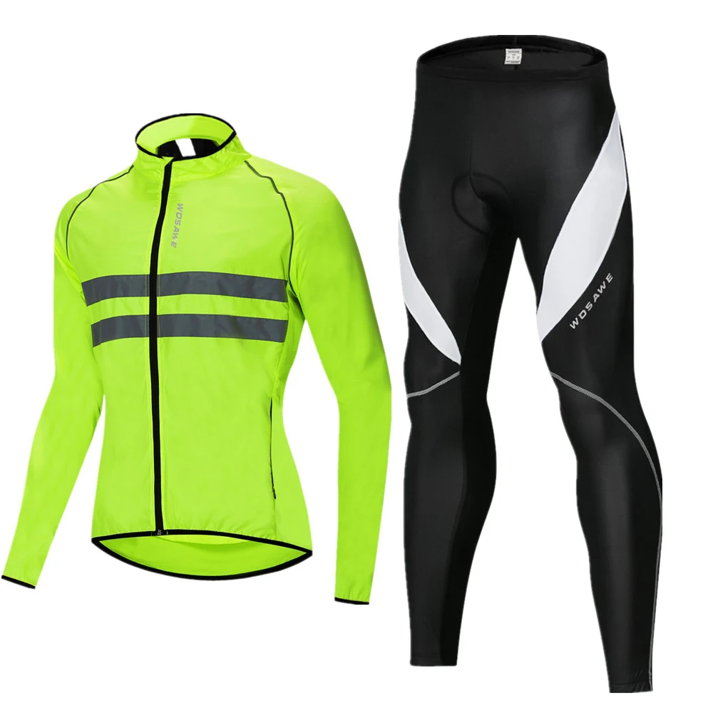 WOSAWE Cycling Jacket pocket Windbreaker Windproof Water Repellent Breathable Light Weight Bike Riding Jackets Reflective Coat