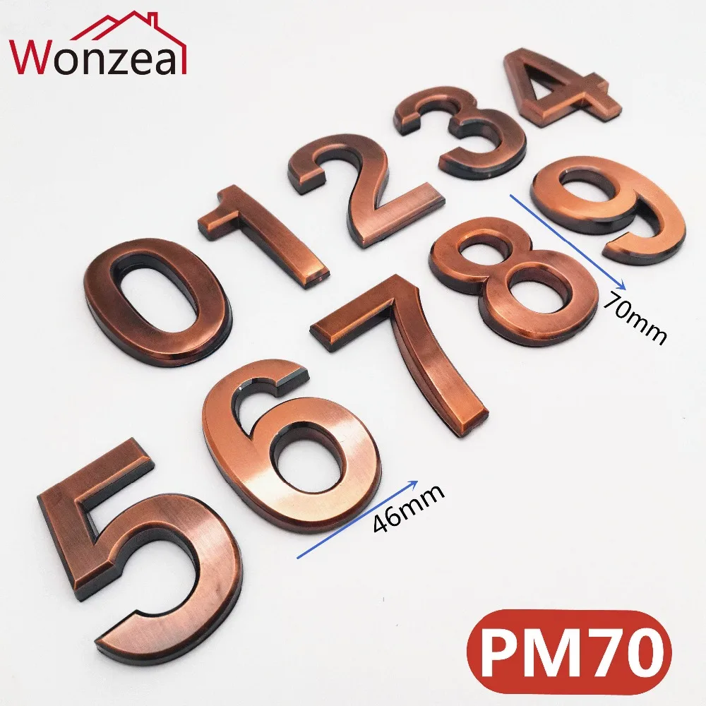 PM70胖型塑料门牌4色=混合图+红古