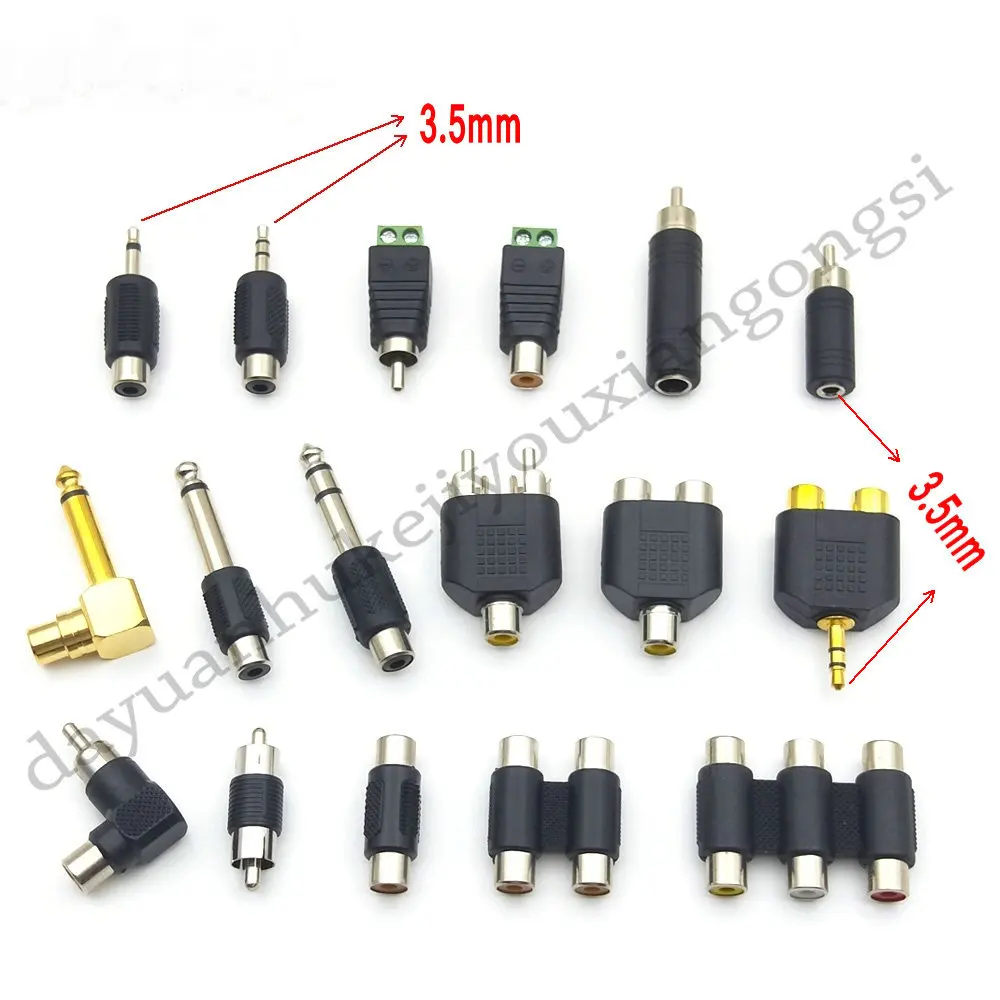 

RCA male female to RCA 3.5mm 6.35mm mono stereo male female adapter