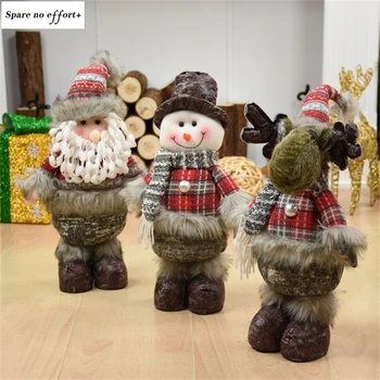 

Christma Santa Claus Snowman Elk Toys Christmas Decorations for Home Xmas Figurines adornos de navidad New Year Gift For Kids