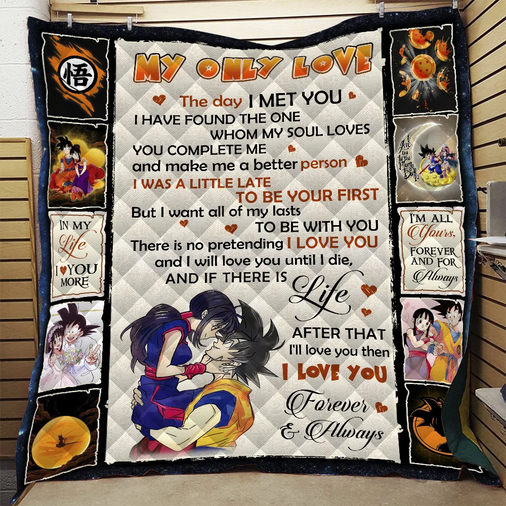 Дропшиппинг аниме Dragon Ball Z любовь Лето Стёганое одеяло коврик 3D печатных кровать диван для детей взрослых мальчиков девочек моющийся подарок - Цвет: Style1