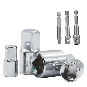 

Socket Adapter Converter Set Chrome Vanadium Steel Hex Shank Drill Nut Wrench 7 Pcs Socket Extension Adapter Set