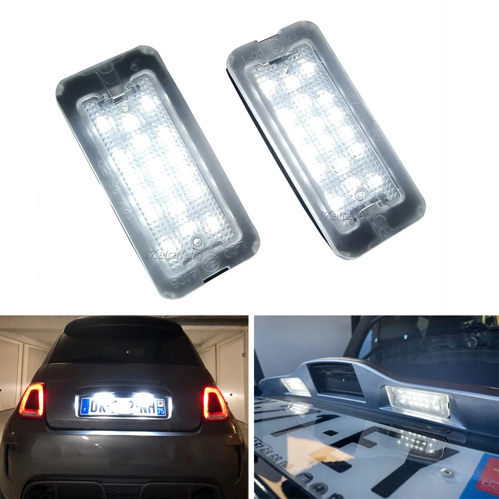 2PCS Led License Number Plate Lights 51800482 For Fiat 500 And Abarth