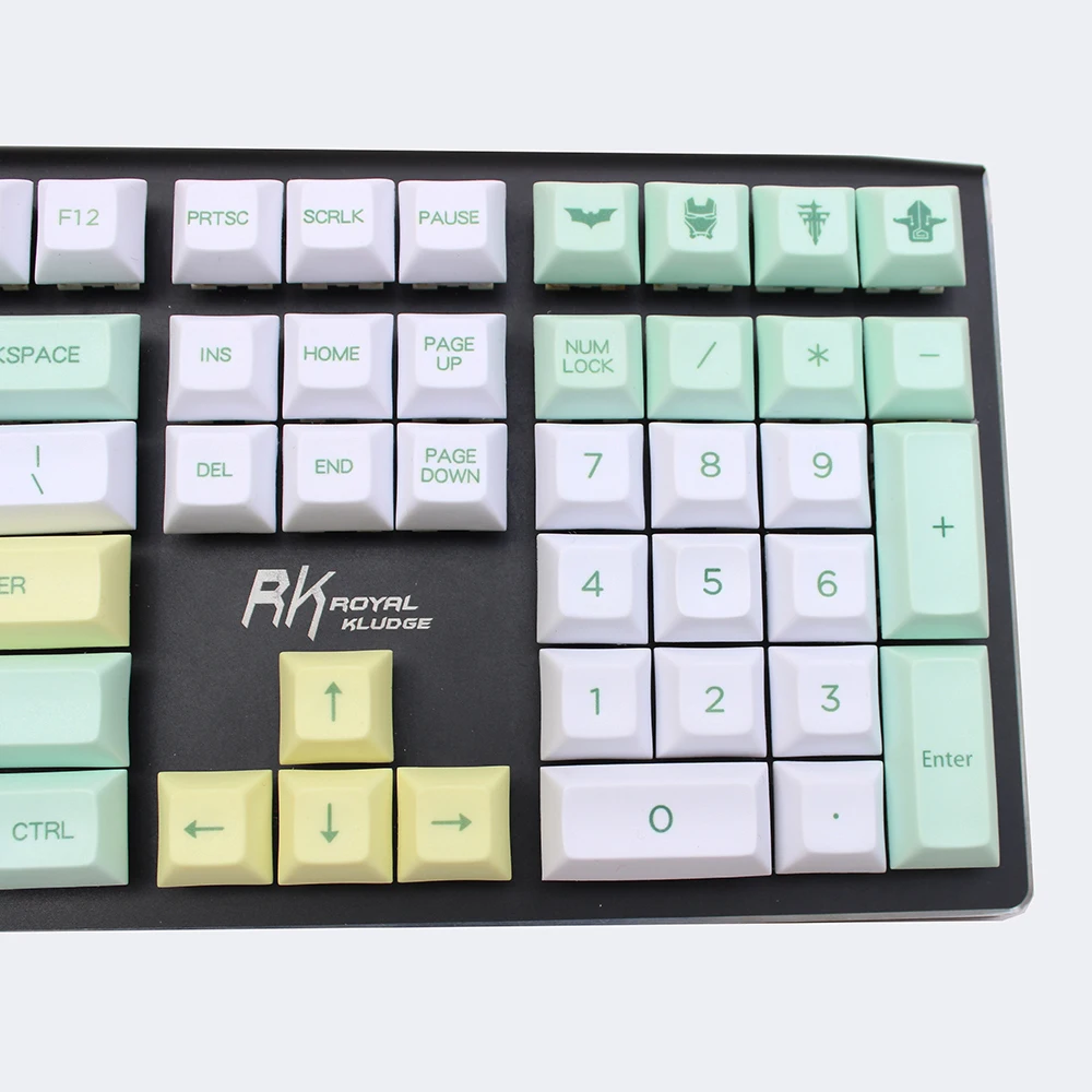 120 клавиши бело Мятно Кремово желтые PBT DSA раскладка ANSI красящая краска или