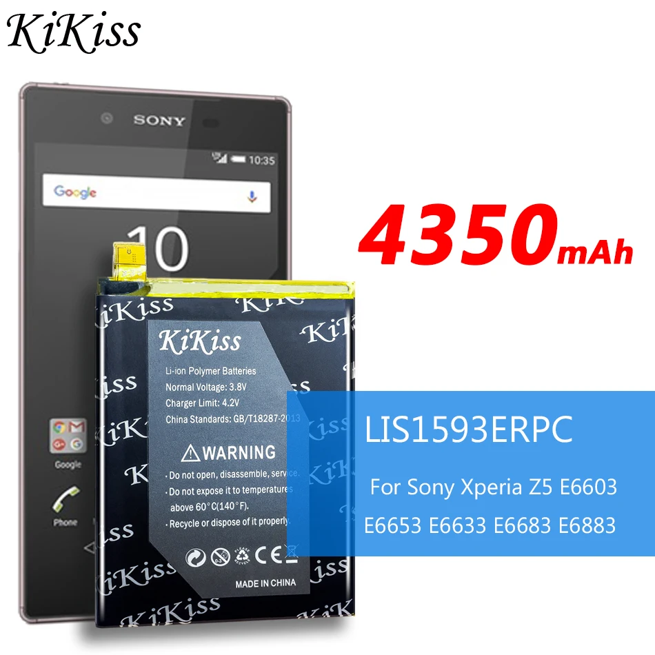 Аккумулятор большой емкости 4350 мАч для Sony Xperia Z5 E6633 E6683 E6603 E6653 LIS1593ERPC бесплатный