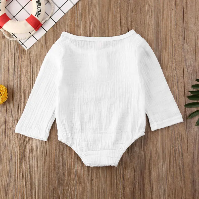 0-24M Newborn Baby Clothes Long Sleeve Baby Girls Rompers Solid White Black One Piece Jumpsuits For Newborns Baby Boys Rompers