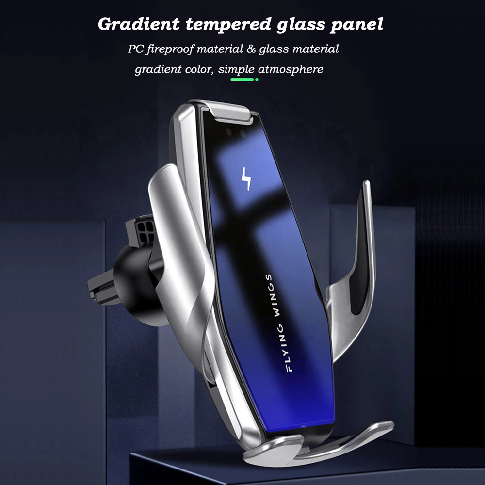 07Super Capacitor Car Wireless Charger Automatic Clamp 15W Fast Charge Mount 