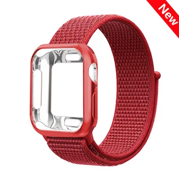 

Sport Loop strap +case for Apple watch band 42mm 38mm 4 5 3 44mm 40mm nylon Breathable bracelet belt for iwatch band 3 strap
