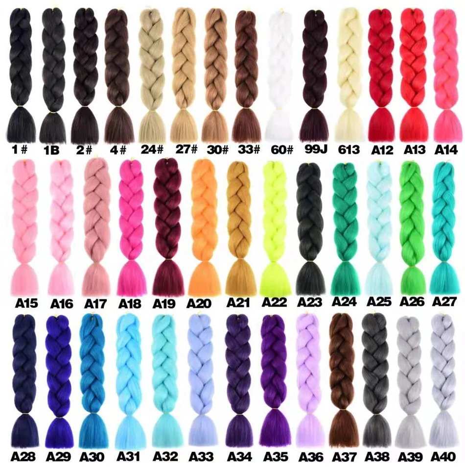 Miss Rola Synthetic Support Wholesale 100g 24 Inch Jumbo BraidsPink Green Yellow High Temperature Fiber Ombre Hair Extensions