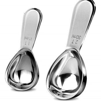 

Stainless Steel Coffee Scoop Measuring Spoon Kitchen Measuring Tools Metal Baking Cooking Tablespoon Powder Coffee Measure Spoon