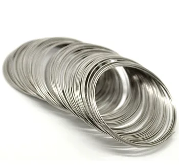 

Steel Wire Memory Beading Bracelets Components Round silver color 6.5cm-7cm Dia, 25 Loops new
