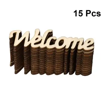 

15pcs Welcome Prop Beautiful Hanging Wood Piece Table Decor Wedding Wood Piece for Party