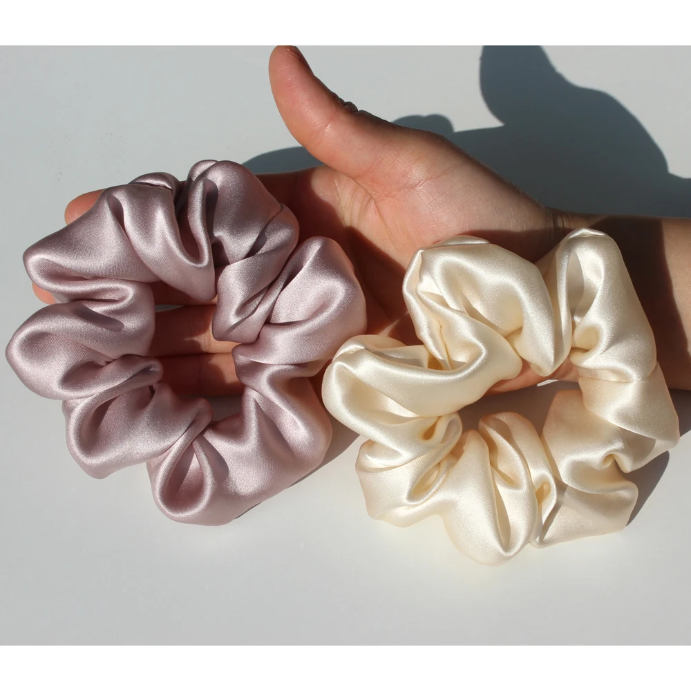 Luxurious 100% Pure Mulberry Silk Large Hair Scrunchies