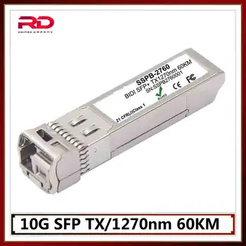 

10G SFP BX60D I Compatible 10G BASE-BX60-D SFP+1330nm-TX/1270nm-RX 60km DOM Module, SFP+ BIDI Optical Transceiver