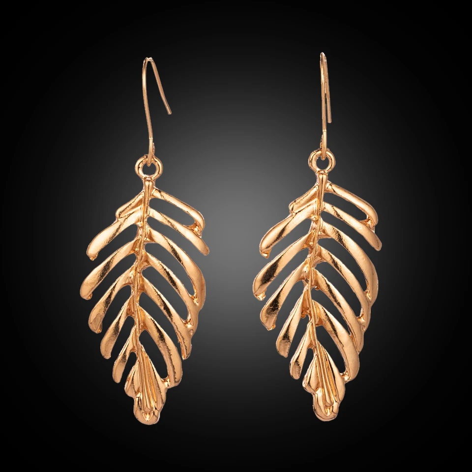 

Multi-style Bohemian Ethnic Vintage silver golden Leaf Feather Tassel Hanging Dangle Earrings For Women and girls accessories