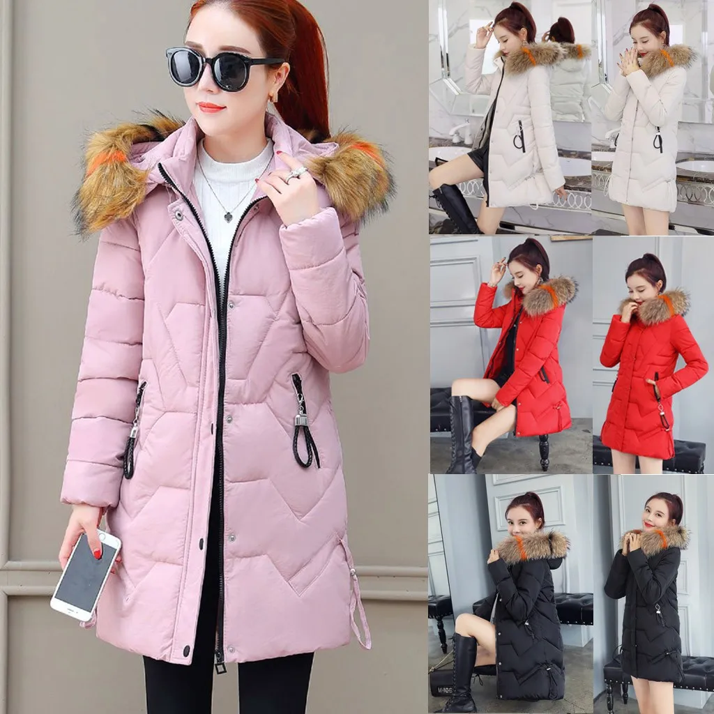 2019 новости Женская мода зима теплое толстое пальто верхняя одежда с капюшоном и