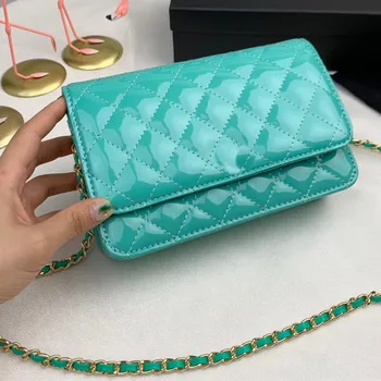 

Luxury Designer Patent leather Quilted Shoulder Bag Chain Mini Flap Crossbody Bag Handbag Fashion Classic Concise Lady bag