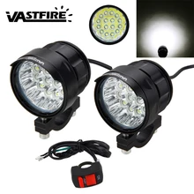 1pcs/2pcs 15W 3500LM 4V 84V Motorcycle Headlamp 16x XM L T6 LED Headlight Driving Fog Lamp Spot Light with Switch