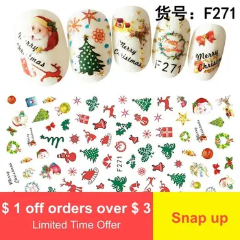 

3D Ultra-Thin Adhesive Christmas Snowflake Nail Salons for Decals Nail Stickers