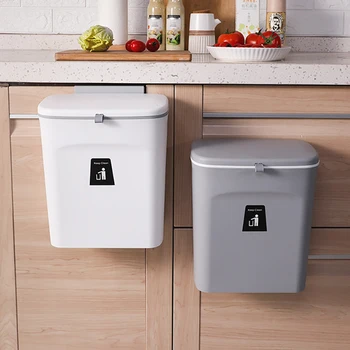 

Wall Mounted Slide Type Waste Bin Kitchen Cabinet Door Hanging Trash Bin Garbage Car Trash Can Wall Mounted Cleaning