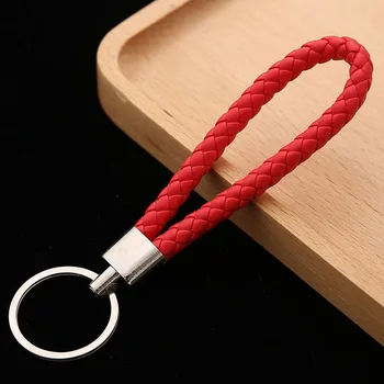 

Fashion Handmade Leather Rope Woven Keychain Metal key rings Key Chains Men or Women Key Holder Key Cover Auto Keyring Gifts