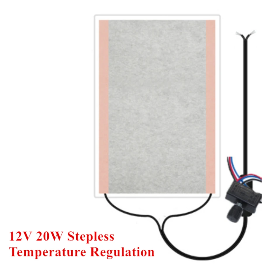 12V 20W Scooter ATV Carbon Fiber Seat Heater Heated Pad Stepless Temp Control for motorcycle atv bike seat heated pad 1x switch 1x wiring harness 1x carbon fiber heater element electronic thermostat