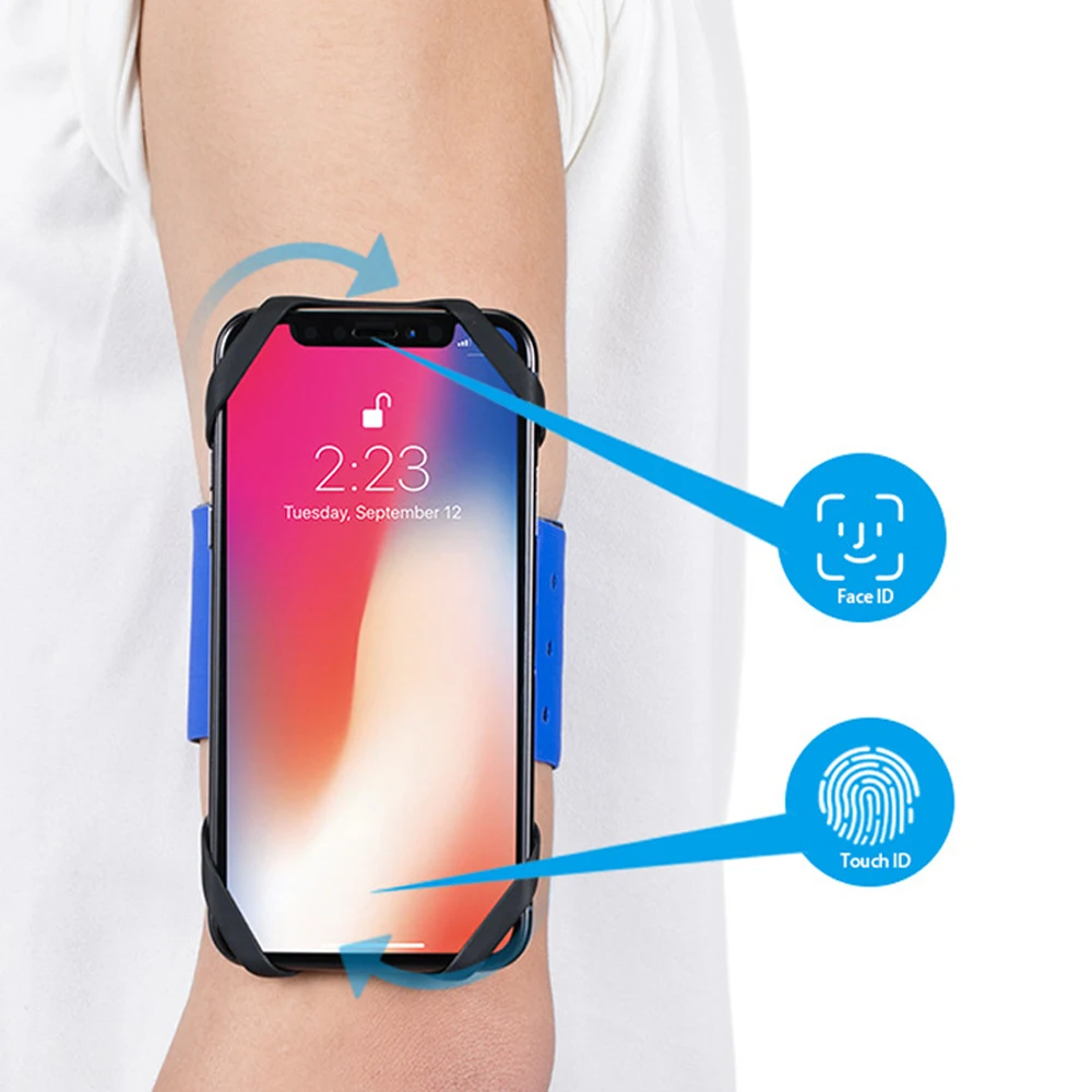 Muñequera deportiva giratoria extraíble 2 en 1 para teléfono móvil, bolsa de muñeca para conducción, correr, para el brazo, para iPhone