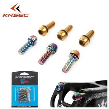 

KRSEC Titanium Stem Screw M6/M5 MTB Bike Titanium Plated Road Mountain Bicycle Handlebar Stainless Steel Screw Cycle Accessories