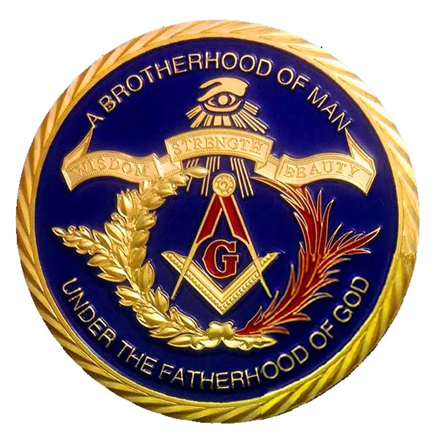 5pcslot Colorful metal crafts 1 oz 24 k gold plated Masonic medals coins with capsules Freemasonry coins collectibles 403mm (2)