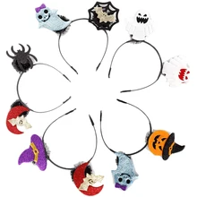 Детские милые Мультяшные животные, 5 шт., повязки на голову с тыквой на Хэллоуин, мульти-стиль, призрачная летучая мышь, повязки на голову, детские игрушки на Хэллоуин