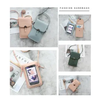 

Korean-style Shoulder Bag New Fashion Girl Phone Bag Female Small Crossbody Bag Simple Hasp PU Leather Messenger Bags Solid Bag