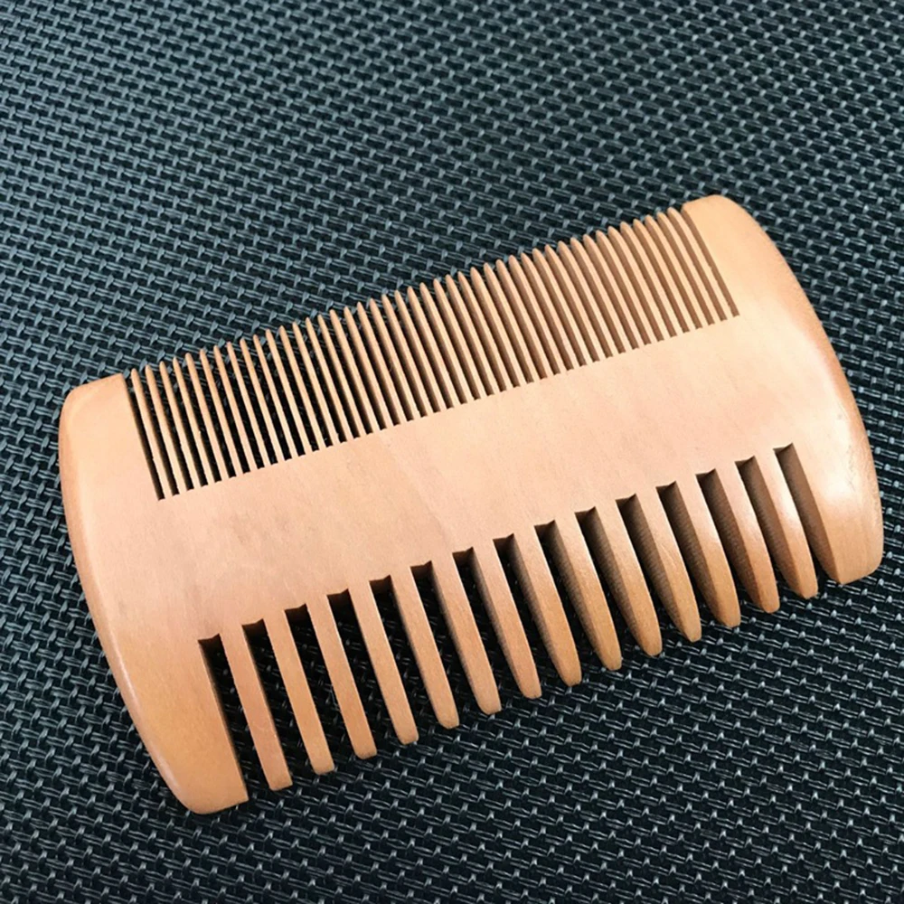 

Natural Wooden Dual-sided Beard Hair Comb Hair Brush For Men Beard Care Anti-static Large Tooth Comb Brushing Hair Care Tools