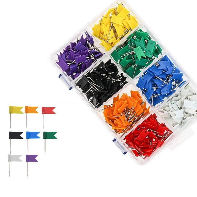 

Flag Travel Map Push Pins, Multicolored Decorative Map Tacks Plastic Head with Steel Point for Cork Bulletin Board, Picture Ha