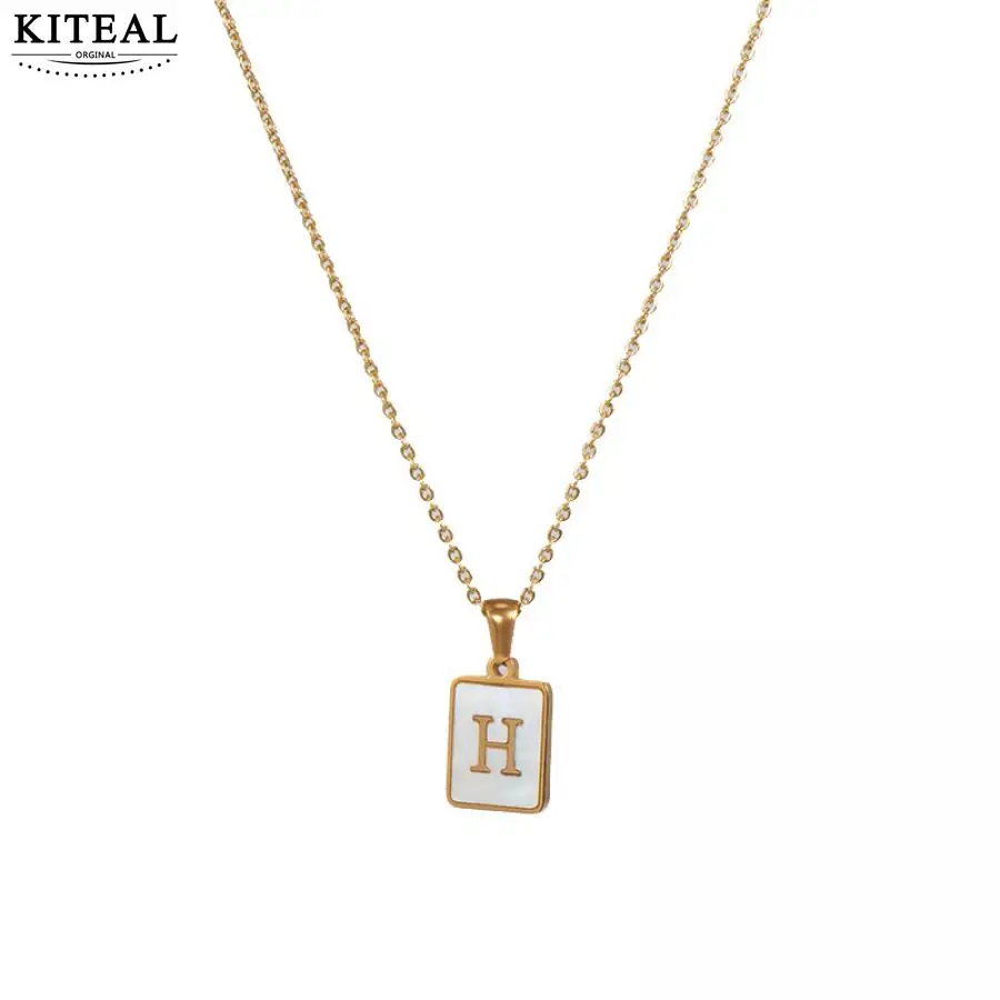 Модное дизайнерское ожерелье с подвеской KITEAL 18KGP для девушек квадратная белая