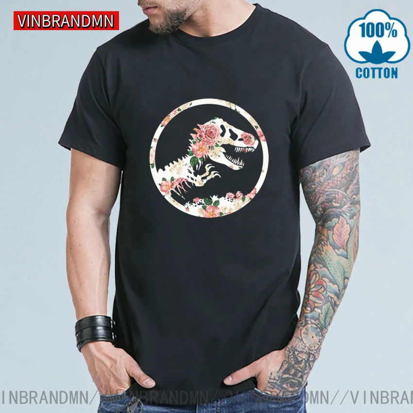 Vinbrandmn цветочный дизайн динозавр Юрского периода футболка человек Забавный парк