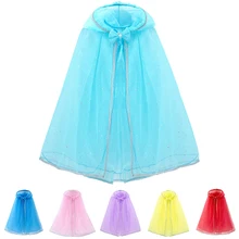 Палантин для девочек, плащ принцессы модные блестки, накидка Эльза, Золушка София, Белль, Аврора, Ариэль, нарядная детская одежда на Хэллоуин