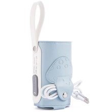 Travel USB Warmer Bottle Heater Outdoor Baby Isolation Cover Constant Temperature Stroller Lanyard Nursing Portable Universal PU
