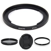 Metal 67mm Lens Adapter Ring Filter UV CPL CAP For Canon PowerShot SX40 HS SX50 SX60 SX70 1