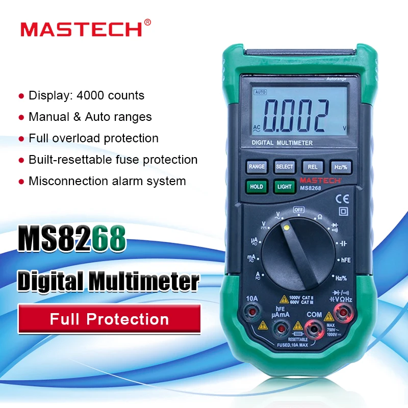 Цифровой Мультиметр MASTECH MS8268S с автоматическим диапазоном полной защитой ac/dc