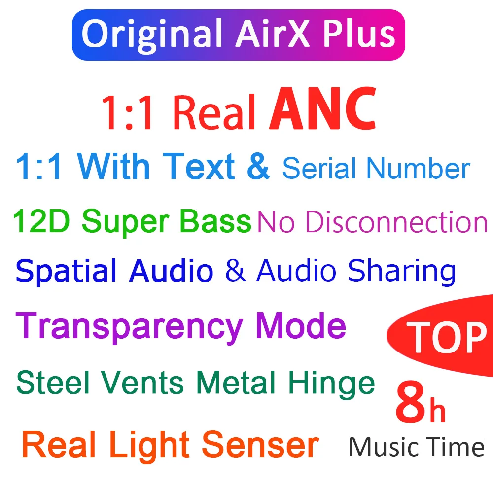 Беспроводные Bluetooth наушники Airoha 1562A AirX Plus TWS ANC с активным шумоподавлением супер