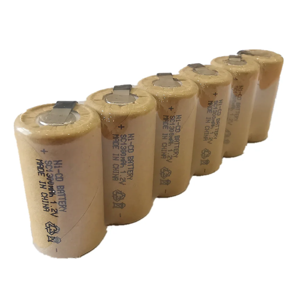 Новинка 2-10 шт Ni-CD SC1300mAh с вкладками Высокая мощность 10C 1,2 В аккумуляторная батарея для электроинструментов аккумуляторная электрическая дрель