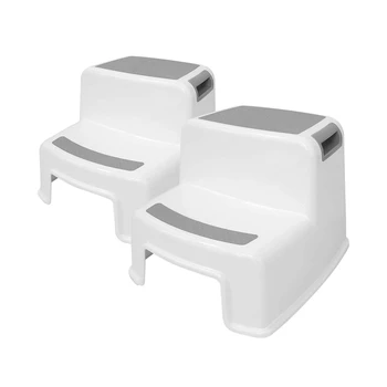 

2 Pack 2 Step Stool for Kids Toddler Stool for Toilet Potty Training Slip Resistant Soft Grip for Safety As Bathroom Potty Stool