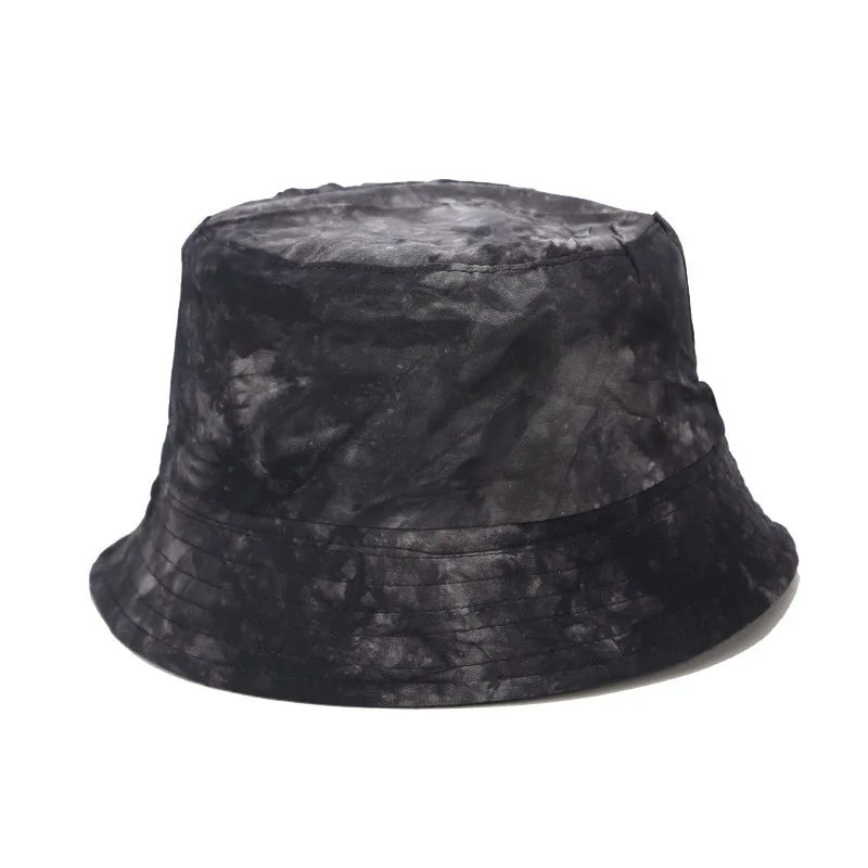 Шапка женская, новая, окрашенная чернилами, рисунок Рыбацкая шляпа для мужчин и женщин, уличная трендовая Двусторонняя толстовка с капюшоном, козырек, шляпа-ведро - Цвет: Черный