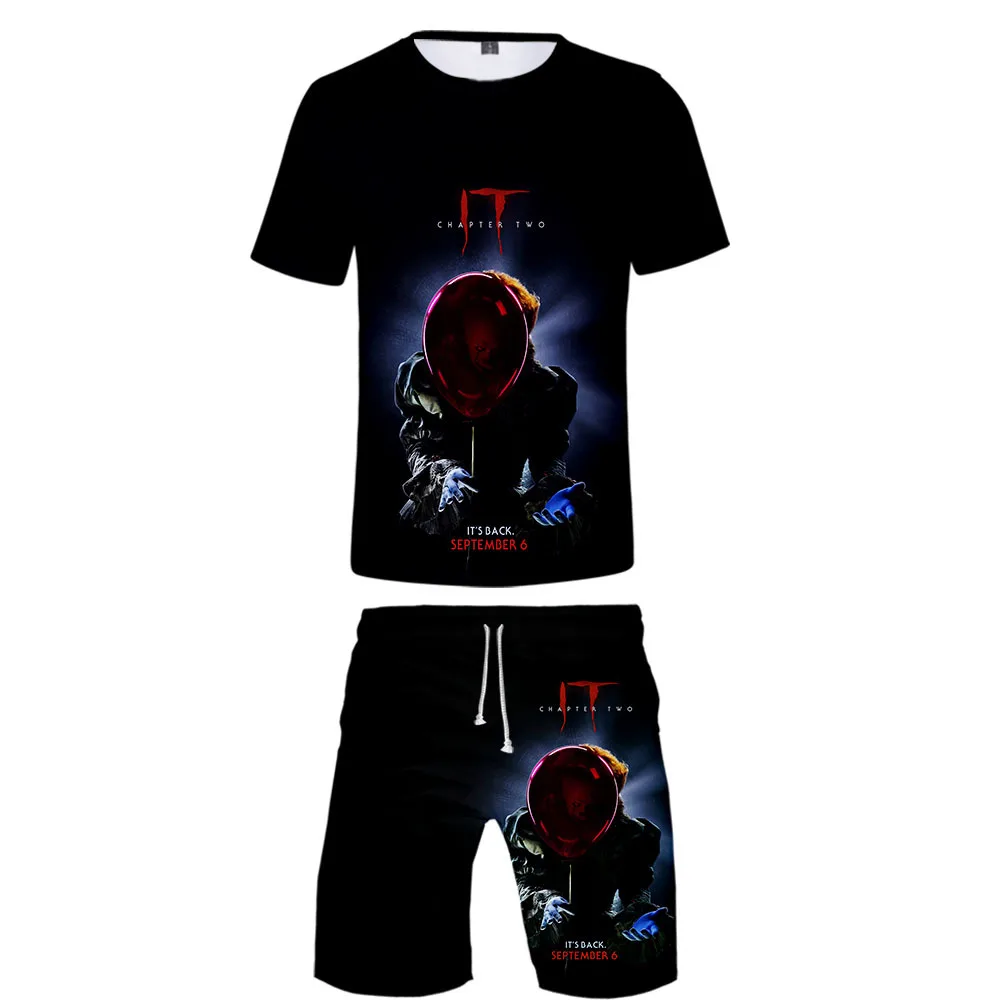 

Hot Sales Hot Sales Trend It-chapter 2 Digital Printing 3D Casual Short Sleeve + Beach Shorts