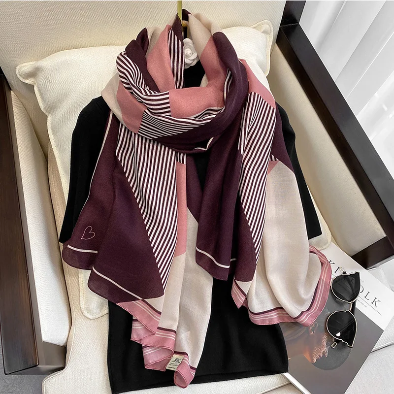 

Autumn And Winter New Style Air Conditioner keep Warm Shawl Fashionable Sunscreen Beach Towel Women Chain Cotton And Hemp Scarf