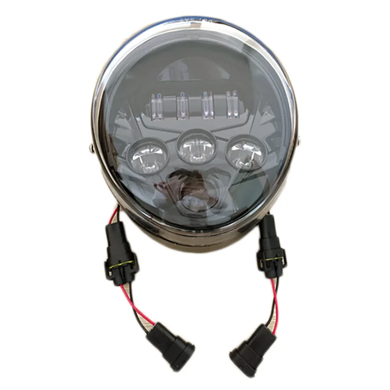 NIC-LIGHT для Harley V удилище HD VRSCR-наружный стержень фара лампа 60 Вт Высокий Низкий Луч мотоцикла Headight Led - Цвет: Черный