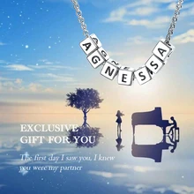 925 jewelry personalized custom letter name charms beads couple necklace for women Valentine's Day gift Fashion 