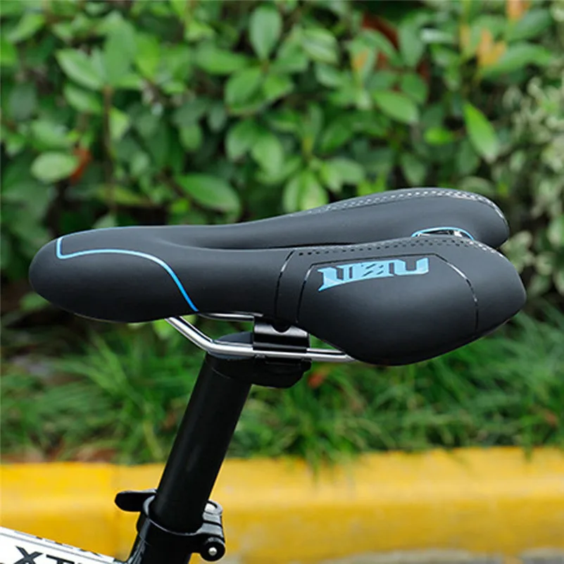 Велосипедное седло для горного велосипеда MTB Город подушка для сиденья автомобиля двойной хвост средняя полая Мягкая Подушка седла аксессуары для верховой езды f3 - Цвет: Синий